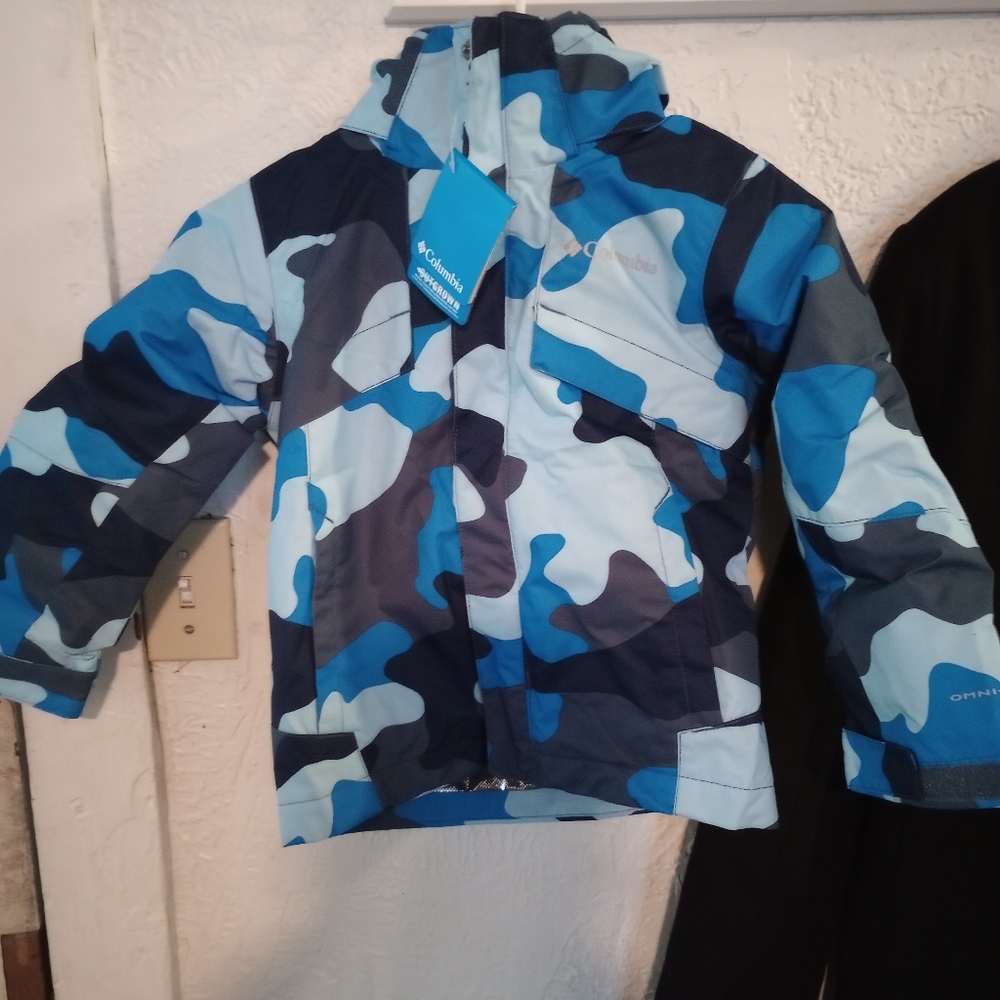 Youth small and xx small Columbia blue camo kids jackets